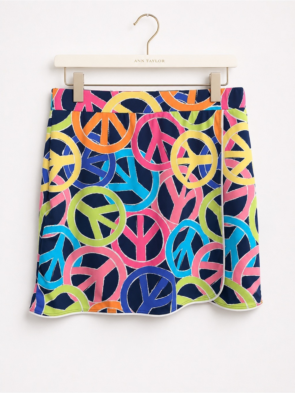Lulu-B Colorful Peace Sign Print Skort Size Medium Golf Tennis Resort Wear